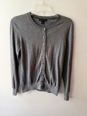 Banana Republic Grey Cashmere Blend Cardigan Sweater Button Front Size Medium
